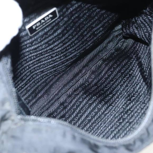 PRADA Shoulder Bag Nylon Black Silver Auth 96343 - Picture 11 of 16